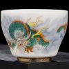 Year Of The Dragon Hand Painted Iced White Porcelain Dragon Tea Cup