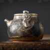 Traditional Chinese Kiln Change Ceramic Ware Dragon Teapot Hand Painted With Black Dragon Pattern