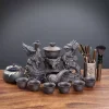 Delicate Vintage Porcelain Phoenix and Dragon Pattern Semi-Automatic Lazy Tea Set