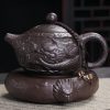 Chinese Antique Yixing Zisha Dragon Teapot With Relief Auspicious Dragon Pattern