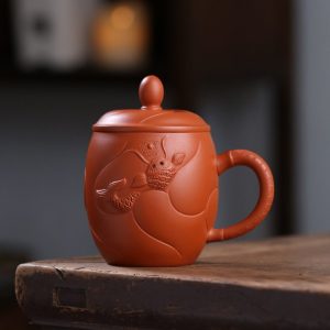 Authentic Fish Leaping Dragon Gate Theme Yixing Zisha Tea Cup Mug