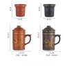 Vintage Hand-painted Dragon Yixing Purple Clay Tea Cup Mug with Infuser