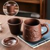 Authentic Hand-carved Yixing Purple Clay Dragon Tea Cup Mug with Infuser