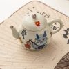 Vintage Porcelain Pear-Shaped Dragon Teapot Featuring Cute Cartoon Dragon Pattern