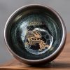 Oil Spot Tenmoku Glaze​ Hand Painted Dragon Jian Zhan Ceramic Tea Cups