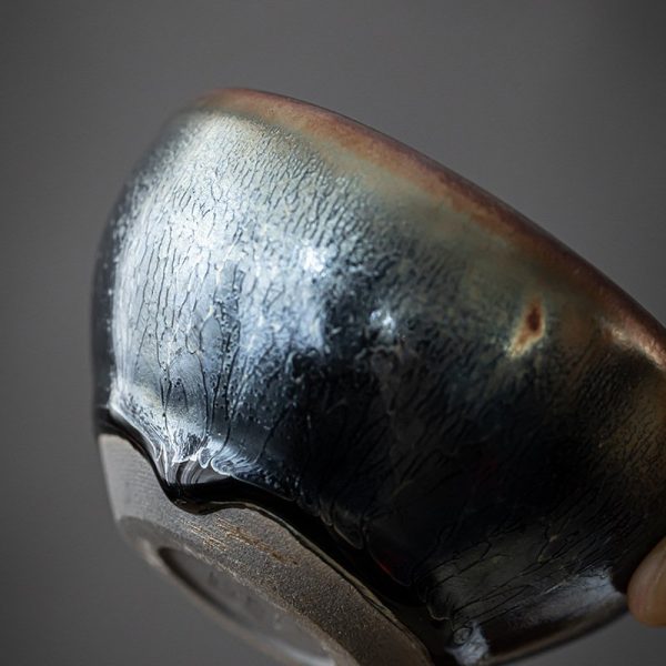 Oil Spot Tenmoku Glaze​ Hand Painted Dragon Jian Zhan Ceramic Tea Cups