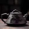 Yixing Purple Clay Antique Dragon Teapot With Color Changing Pattern Stone Gourd Design