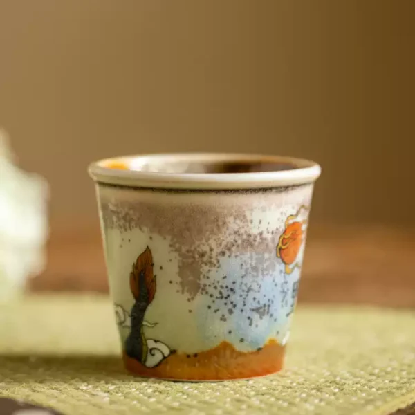 Handmade Chinese Jingdezhen Ceramic Ugly Cute Dragon Gongfu Tea Cup Chawan