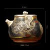Traditional Chinese Kiln Change Ceramic Ware Dragon Teapot Hand Painted With Black Dragon Pattern