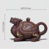 Unique Gilding Dragon Turtle Shaped Teapot with Dragon Ball Twist Made from Yixing Purple Clay