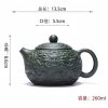 Handmade Chinese Vintage Yixing Clay Dragon Teapot With Green Auspicious Dragon Pattern