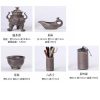 Luxury Grey Vintage Semi Automatic Ceramic Chinese Tripod Relief Dragon Head Ware Tea Set