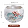 Hand-painted Cloud Dragon Sterling Silver liner Chinese Porcelain Kungfu Tea Cup