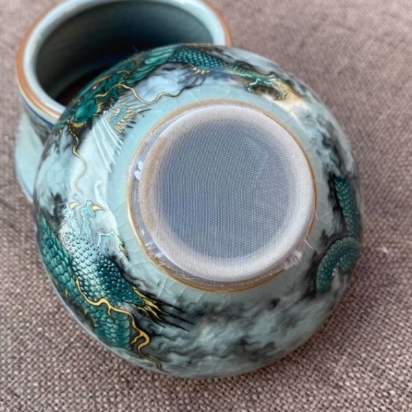 Vintage Ice Crack Hand Drawn Blue Dragon Luxury Chinese Porcelain Tea Set