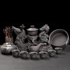 Delicate Vintage Porcelain Phoenix and Dragon Pattern Semi-Automatic Lazy Tea Set