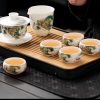 Best Dragon Themed Jade White Porcelain Traditional Gongfu Cha Tea Tray Set