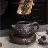 Chinese Antique Yixing Zisha Dragon Teapot With Relief Auspicious Dragon Pattern