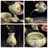 Golden Dragon Traditional Antique Pattern Ceramic Ancient Chinese Tea Ceremony Set