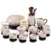 Ceramic Antique Inlaid Sterling Silver Dragon Traditional Luxury Chinese Export Tea Ceremony Set
