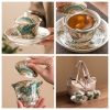150ml Fine Silver Glaze Mighty Green Dragon Porcelain Gaiwan Teapot