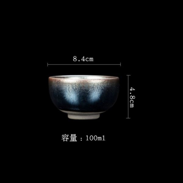 Inlaid Golden Dragon Classic Tenmoku Jian Zhan Pottery Tea Cup