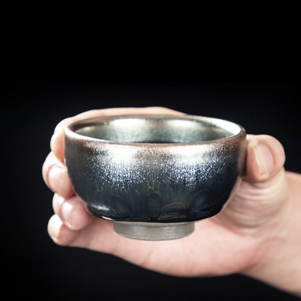 Inlaid Golden Dragon Classic Tenmoku Jian Zhan Pottery Tea Cup