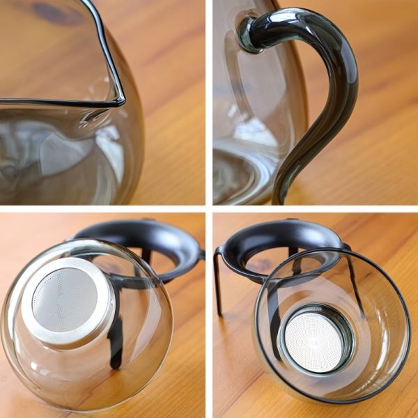 Grey Transparent Classic Heat Resistant Borosilicate Glass Tea Set for Adults