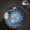 Blue Flame Pattern inlaid Silver Lotus Leaf and Dragon Jian Zhan Handmade Tea Cup