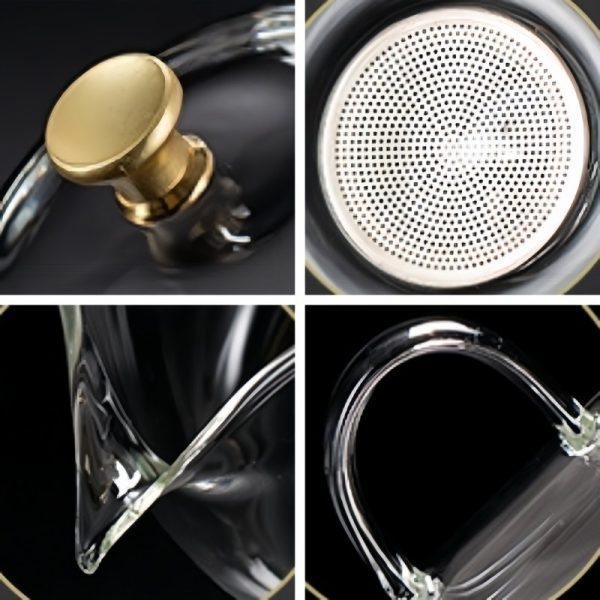 Creative Golden Dragon Green Flame Lazy Semi Auto Glass Tea Set