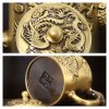 Luxurious Antique Brass Teapot with Embossed Dragon and Phoenix Lid for Sale