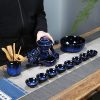 Blue Glaze  Kiln-turning Ceramic Dragon Themed Semi Automatic Lazy Tea Set