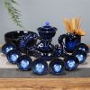 Blue Glaze  Kiln-turning Ceramic Dragon Themed Semi Automatic Lazy Tea Set