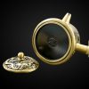 Small Handmade Brass Teapot with Dragon and Phoenix Design and Side Wooden Handle