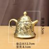 Small Handmade Brass Tea Kettle with Embossed Dragons and Pearls Theme