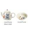 Vintage Porcelain Pear-Shaped Dragon Teapot Featuring Cute Cartoon Dragon Pattern