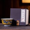Dragon in the Sea of Fire Themed Exquisite Porcelain Dragon Tea Cup