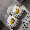 Hand Draw Ugly Cute Fat Dragon Creative Beige Ceramic Kung Fu Tea Cup