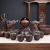 Antique Lazy Chinese Semi-Automatic Majestic Dragon Brown Ceramic Kungfu Tea Cup Set