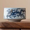 Vintage Blue and White Porcelain Dragon Inlaid with Gold Wire Gongfu Tea Cup