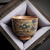 Year of The Dragon Hand Painted Ceramic Tea Cup With Dragon Spraying Water Pattern