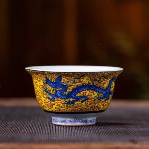 Dragon in the Sea of Fire Themed Exquisite Porcelain Dragon Tea Cup