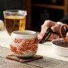 Alum Red Underglaze Color Hand-painted Dragon Chinese Dragon Tea Cup
