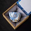Hand Painted Gold Inlaid Blue Dragon Ceramic Gong Fu Tea Cup