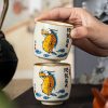 Hand Draw Ugly Cute Fat Dragon Creative Beige Ceramic Kung Fu Tea Cup