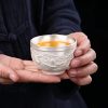 Majestic Chinese Handmade Ceramic Gongfu Tea Cup Set with Silver Dragon Phoenix Lazy Semi-Automatic Design