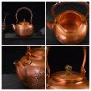 Best Large Antique Copper Teapot Kettle with Intricate Old Carved Dragon Design
