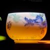 Ice Jade Porcelain Hand Drawn Blue Dragon Tea Cup