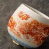 Alum Red Underglaze Color Hand-painted Dragon Chinese Dragon Tea Cup