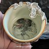 Traditional Ink Hand Painting Swimming Dragon Tea Cup with Silver Dragon Edge