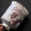 Sterling Silver Glaze Hand Painted Dragon Antique Japanese Porcelain Tea Cups